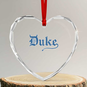 Duke Gothic Throwback Heart Crystal Glass Ornament Game Day for Sports Fan TS11 Transparent Glass 3'' Heart Print Your Wear