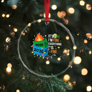 Dumpster Fire Christmas Crystal Glass Ornament Funny It's Fine I'm Fine Everything Is Fine TS11 Print Your Wear