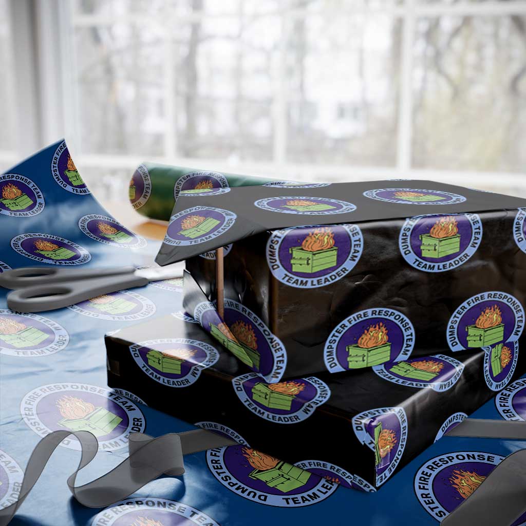 Dumpster Fire Response Team Leader Badge Wrapping Paper Roll Funny Office Chaos Holiday Gag Gift TS02 Black Print Your Wear