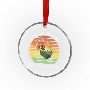 Dumpster Fire Skeleton Crystal Glass Ornament It's Fine I'm Fine Everything Is Fine TS02 Print Your Wear