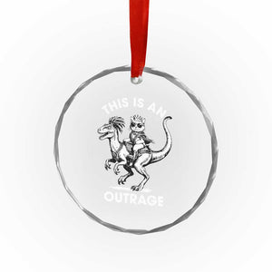 Dungeon Cat This Is An Outrage Crystal Glass Ornament Funny Princess Cat Riding Dinosaur TS11 Print Your Wear