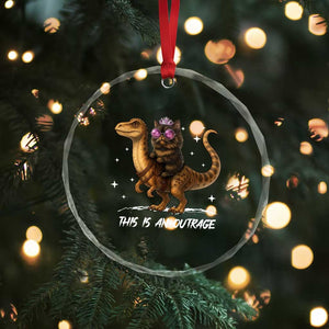 Dungeon Cat This Is An Outrage Crystal Glass Ornament Funny Princess Kitten Dinosaur TS11 Print Your Wear