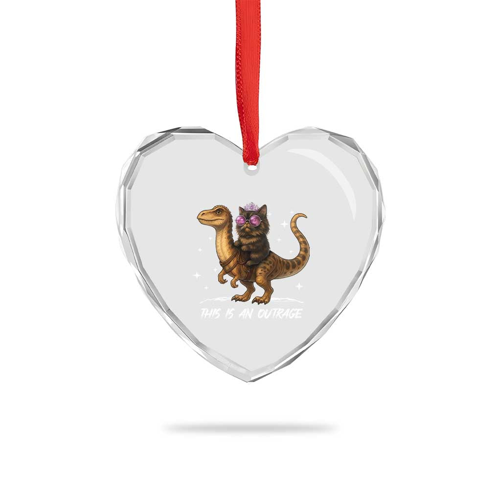 Dungeon Cat This Is An Outrage Heart Crystal Glass Ornament Funny Princess Kitten Dinosaur TS11 Print Your Wear