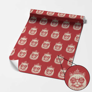 Dungeon Cat This Is An Outrage Wrapping Paper Roll Funny Princess Kitten TS11 Red Print Your Wear