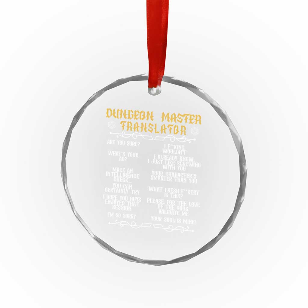 Dungeon Master Translator RPG Humor Crystal Glass Ornament Sarcastic Tabletop Roleplay Game Masters and Players TS02 Print Your Wear