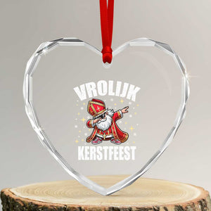 Dutch Christmas Heart Crystal Glass Ornament Vrolijk Kerstfeest Dabiing Sinterklaas Santa TS11 Transparent Glass 3'' Heart Print Your Wear
