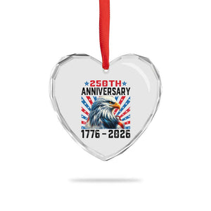 Eagle Flag America 250 Heart Crystal Glass Ornament 1776-2026 250th Birthday TS10 Print Your Wear