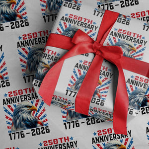 Eagle Flag America 250 Wrapping Paper Roll 1776-2026 250th Birthday TS10 White Print Your Wear