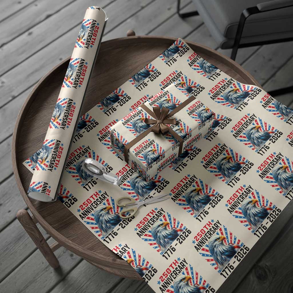 Eagle Flag America 250 Wrapping Paper Roll 1776-2026 250th Birthday TS10 Beige Print Your Wear
