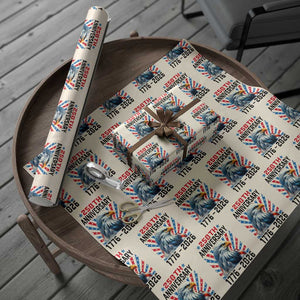 Eagle Flag America 250 Wrapping Paper Roll 1776-2026 250th Birthday TS10 Beige Print Your Wear