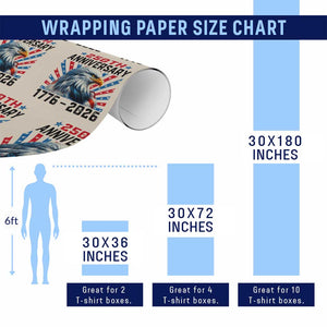 Eagle Flag America 250 Wrapping Paper Roll 1776-2026 250th Birthday TS10 Print Your Wear