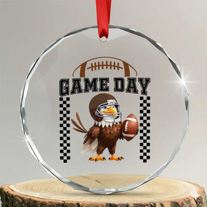 Eagle Football Crystal Glass Ornament Game Day Humor Gift TS12 Transparent Glass 3'' Circle Print Your Wear
