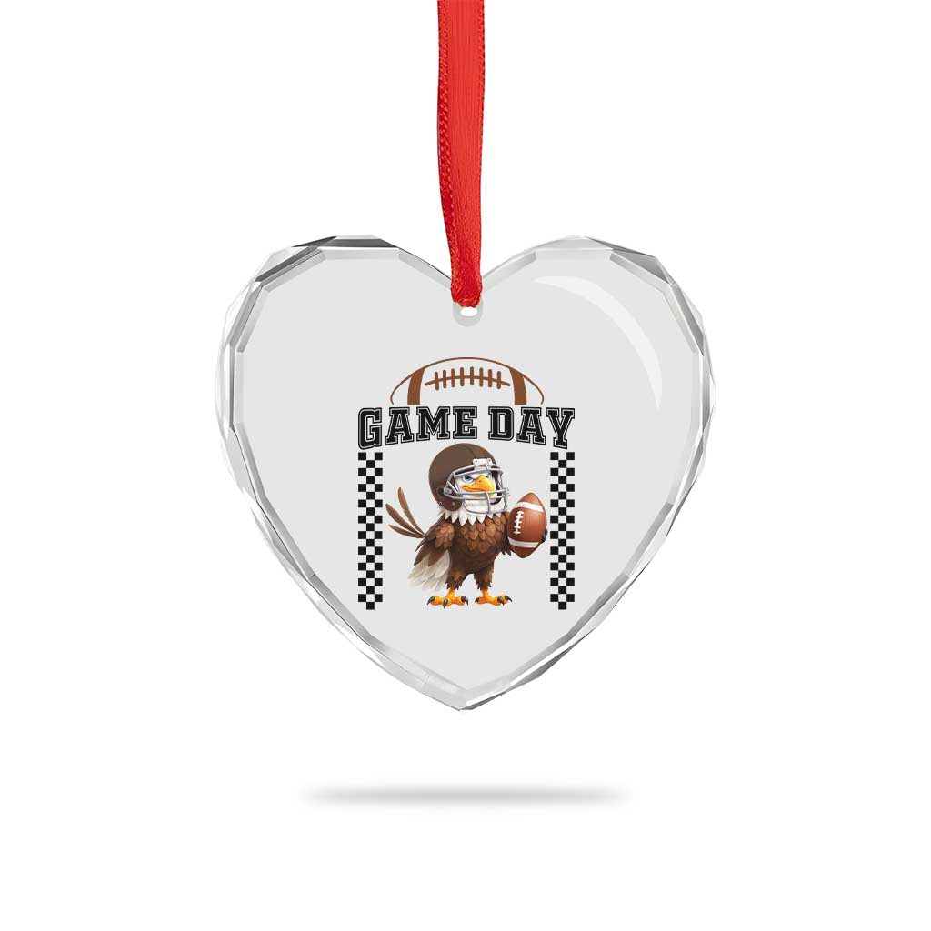 Eagle Football Heart Crystal Glass Ornament Game Day Humor Gift TS12 Print Your Wear