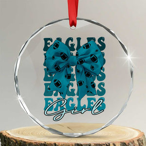 Eagle Girls Crystal Glass Ornament Midnight Green Coquette Bow Retro Vintage - Print Your Wear