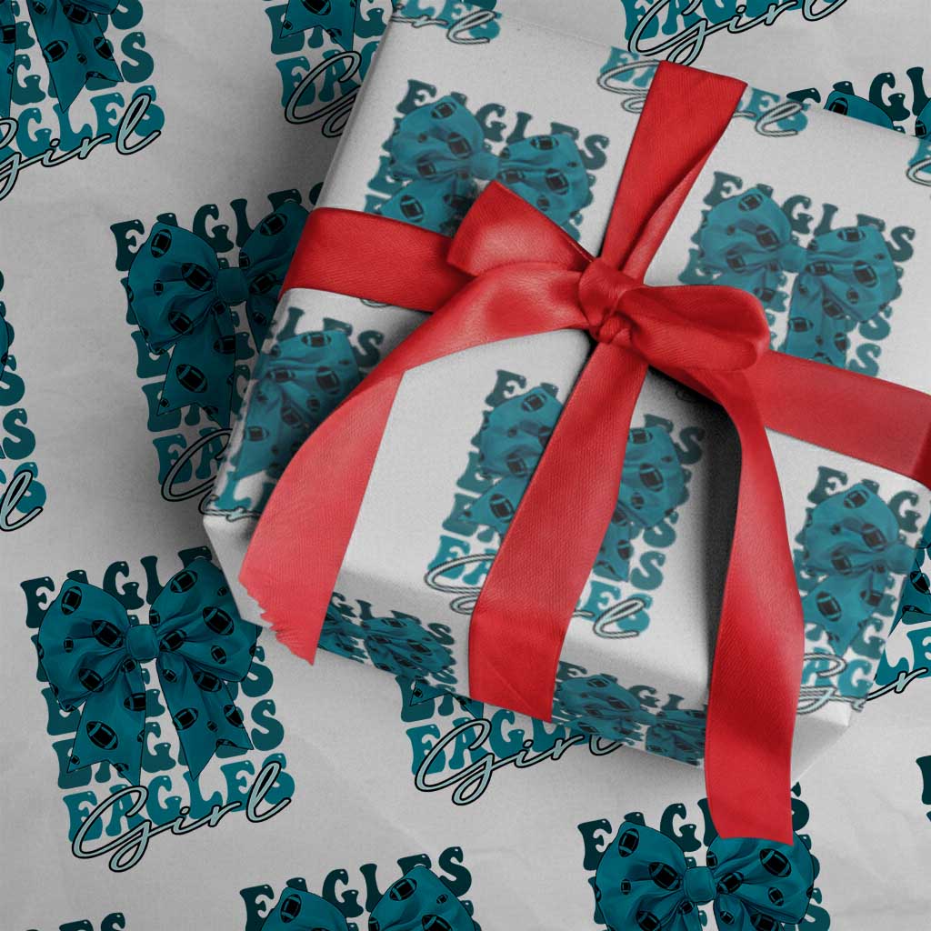 Eagle Girls Wrapping Paper Roll Midnight Green Coquette Bow Retro Vintage TS02 White Print Your Wear