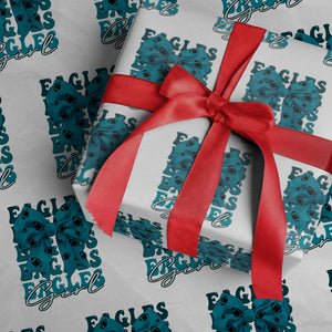 Eagle Girls Wrapping Paper Roll Midnight Green Coquette Bow Retro Vintage TS02 White Print Your Wear