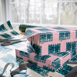 Eagle Girls Wrapping Paper Roll Midnight Green Coquette Bow Retro Vintage TS02 Light Pink Print Your Wear