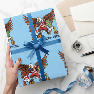 Eagle Jaguar Beaver 2026 Football Wrapping Paper Roll Supporters Gift Idea TS12 Light Blue Print Your Wear
