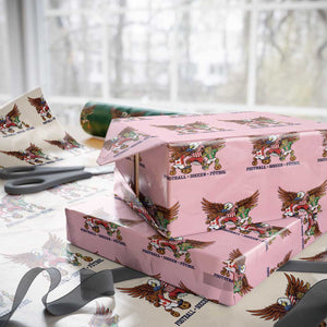Eagle Jaguar Beaver 2026 Football Wrapping Paper Roll Supporters Gift Idea TS12 Light Pink Print Your Wear