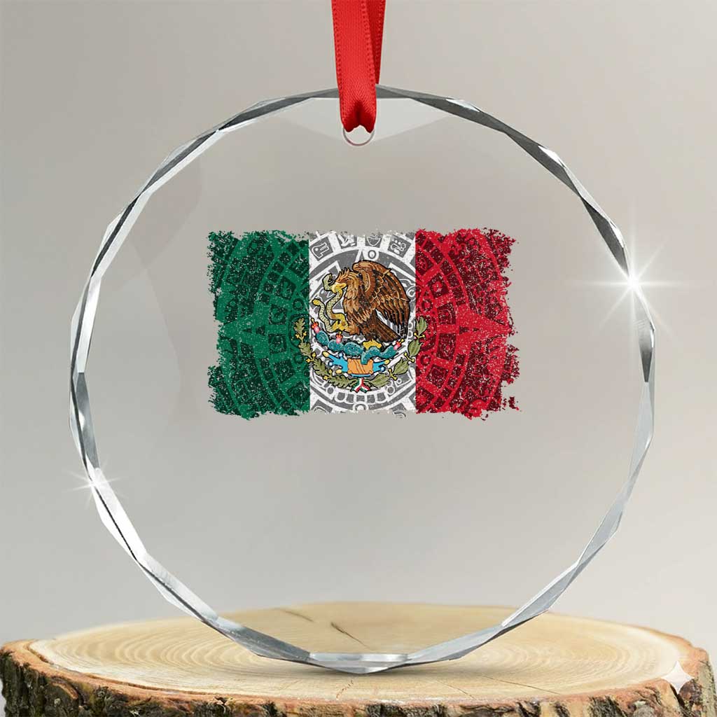 Eagle Mexican Flag Crystal Glass Ornament Aztecs Mexico Heritage Roots TS10 Transparent Glass 3'' Circle Print Your Wear