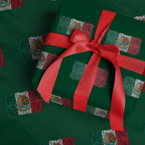 Eagle Mexican Flag Wrapping Paper Roll Aztecs Mexico Heritage Roots TS10 Green Print Your Wear