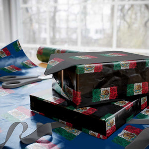 Eagle Mexican Flag Wrapping Paper Roll Aztecs Mexico Heritage Roots TS10 Black Print Your Wear
