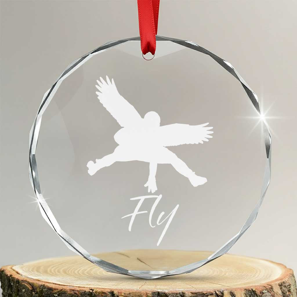 Eagles Fly Crystal Glass Ornament Philadelphia Birds Spirit TS10 Transparent Glass 3'' Circle Print Your Wear