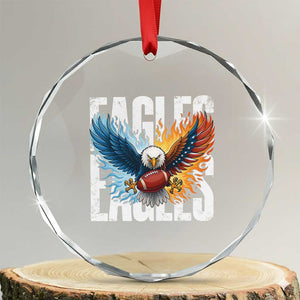 Eagles Football Crystal Glass Ornament Patriotic Eagle American Flag Gift TS12 Transparent Glass 3'' Circle Print Your Wear