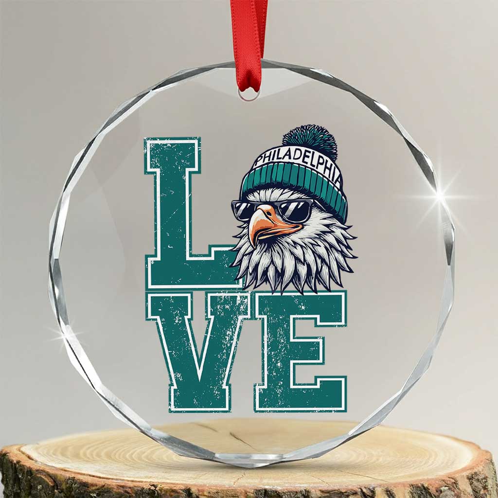 Eagles Inspirational Crystal Glass Ornament LOVE Cool Eagle Lover Vintage TS02 Transparent Glass 3'' Circle Print Your Wear