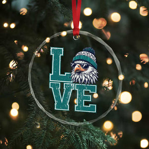Eagles Inspirational Crystal Glass Ornament LOVE Cool Eagle Lover Vintage - Print Your Wear