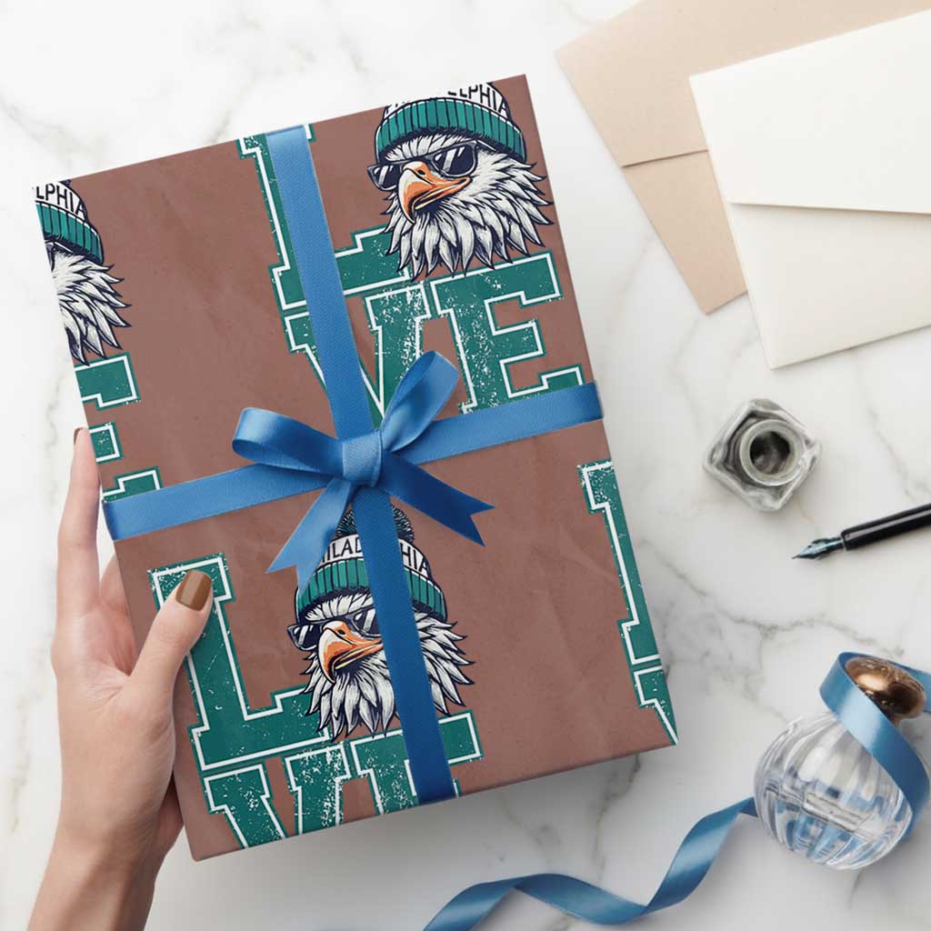 Eagles Inspirational Wrapping Paper Roll LOVE Cool Eagle Lover Vintage TS02 Mocha Print Your Wear