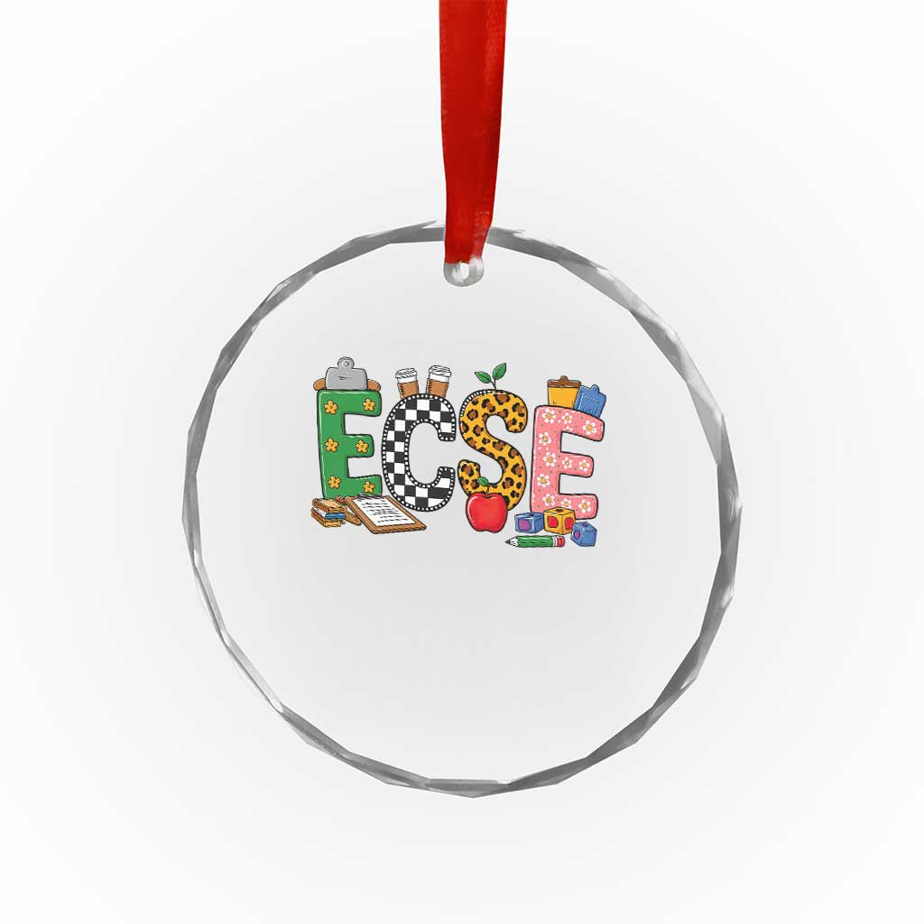 Early Childhood Special Education Teacher Crystal Glass Ornament ECSE Life TS12 Print Your Wear