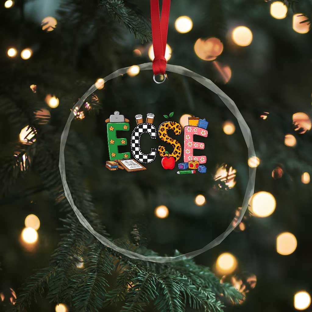 Early Childhood Special Education Teacher Crystal Glass Ornament ECSE Life TS12 Print Your Wear