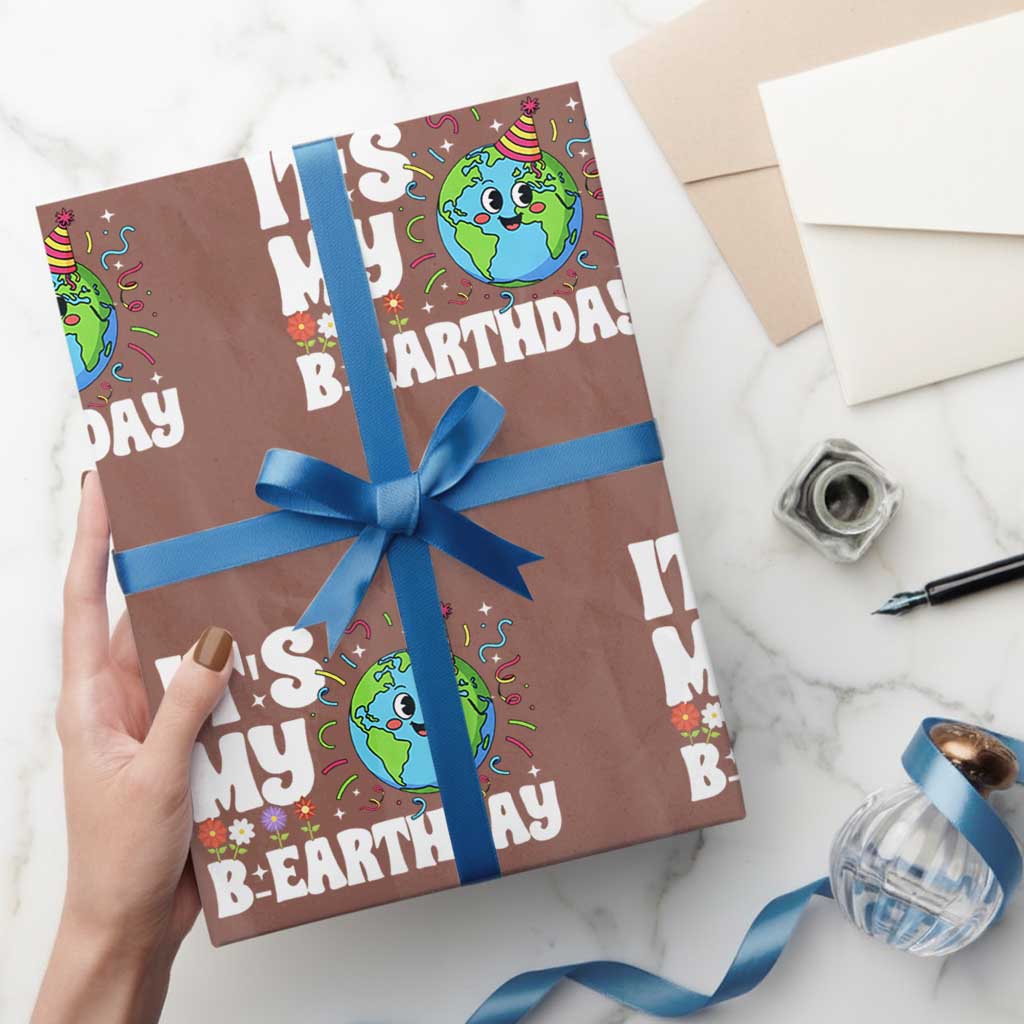 Earth Day Birthday Wrapping Paper Roll April 22 Nature Lover Eco Birthday Party Gift TS14 Mocha Print Your Wear