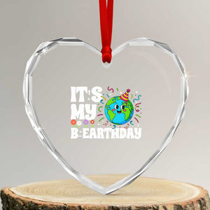 Earth Day Birthday Heart Crystal Glass Ornament April 22 Nature Lover Eco Birthday Party Gift TS14 Transparent Glass 3'' Heart Print Your Wear