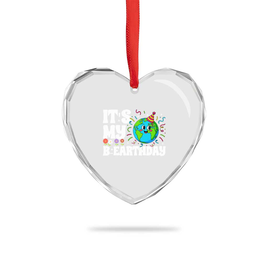 Earth Day Birthday Heart Crystal Glass Ornament April 22 Nature Lover Eco Birthday Party Gift TS14 Print Your Wear