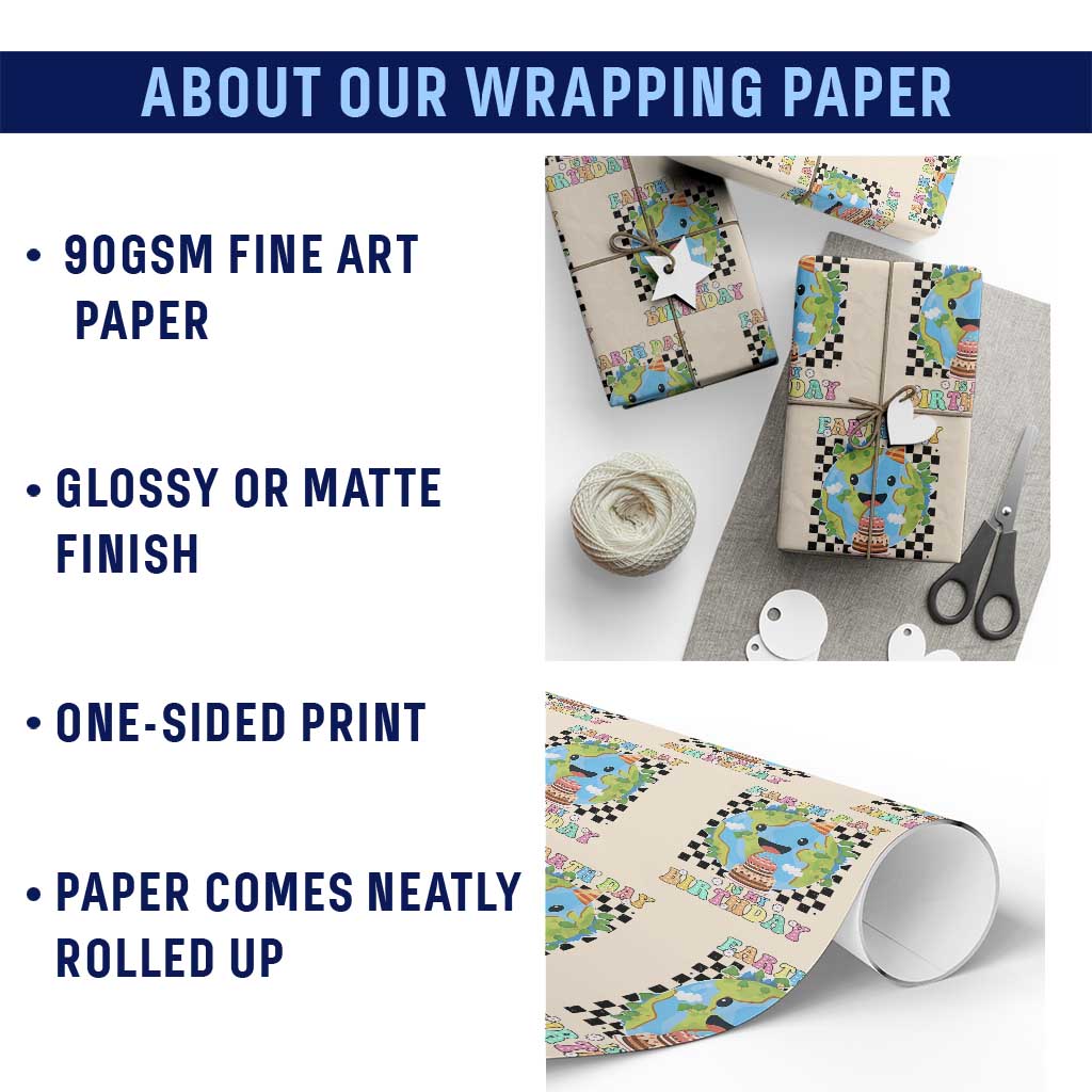 Earth Day Birthday Wrapping Paper Roll Its My Birthday April 22 TS10 Print Your Wear