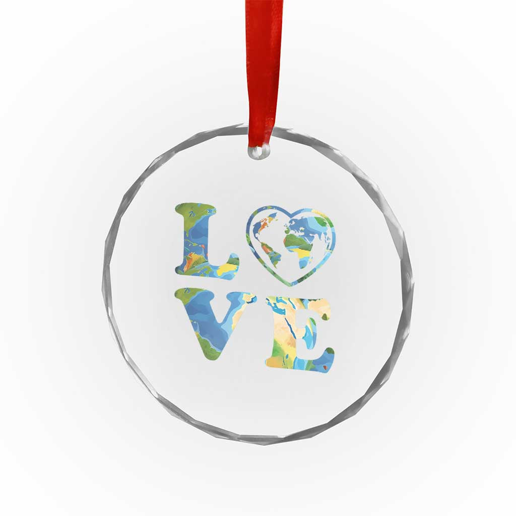 Earth Day Crystal Glass Ornament Heart Environmental Nature Recycling Lovers TS10 Print Your Wear