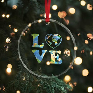 Earth Day Crystal Glass Ornament Heart Environmental Nature Recycling Lovers TS10 Print Your Wear