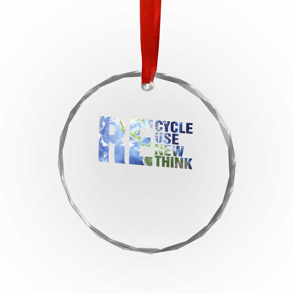Earth Day Crystal Glass Ornament Recycle Reuse Renew Rethink TS14 Print Your Wear
