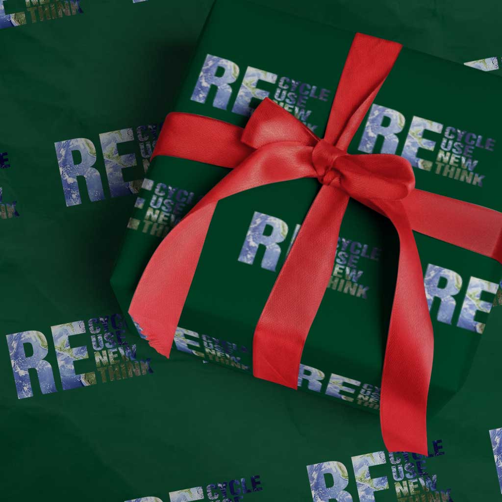 Earth Day Wrapping Paper Roll Recycle Reuse Renew Rethink TS14 Green Print Your Wear