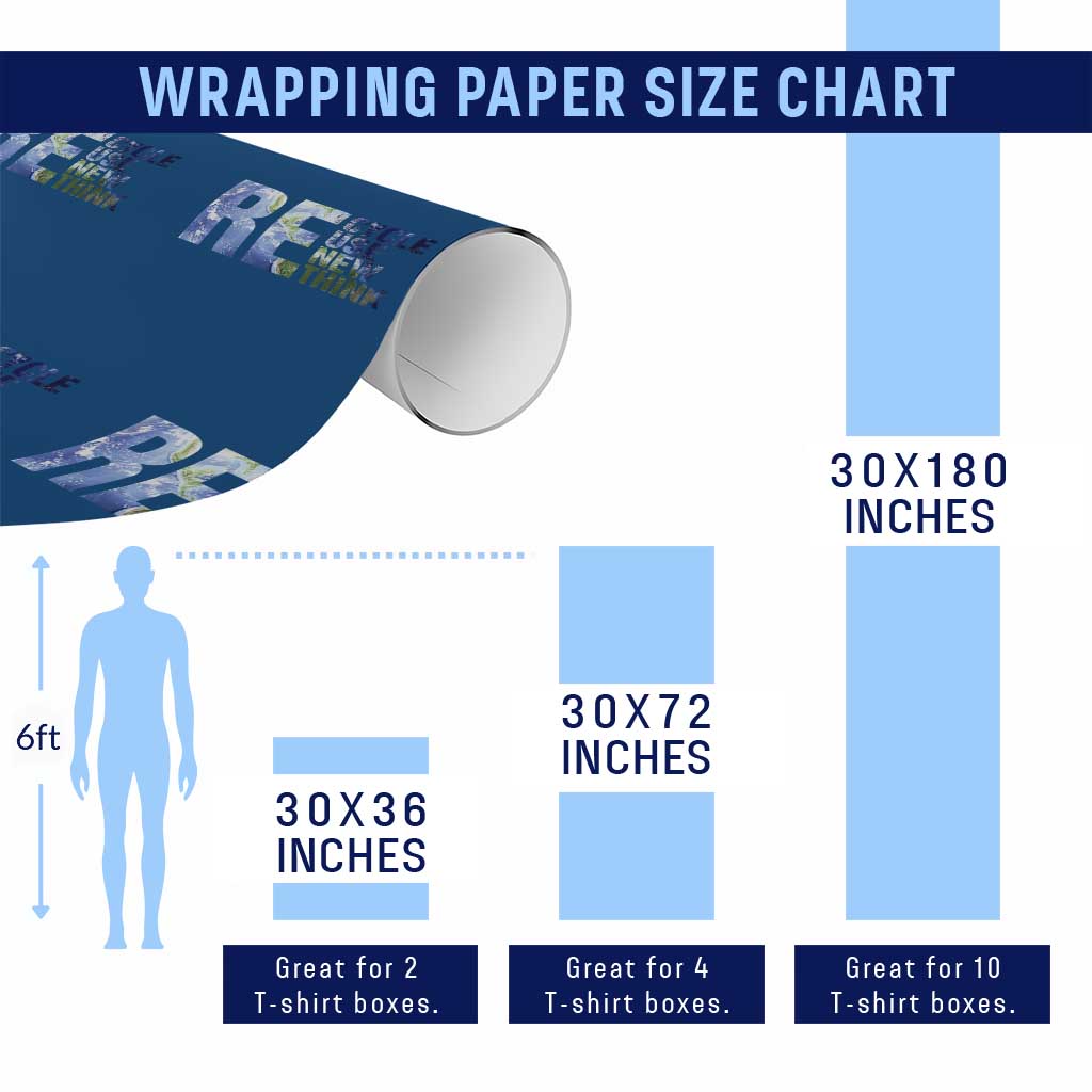 Earth Day Wrapping Paper Roll Recycle Reuse Renew Rethink TS14 Print Your Wear