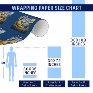 Earth Day Wrapping Paper Roll Starry Night Cat Hugging Earth TS12 Print Your Wear