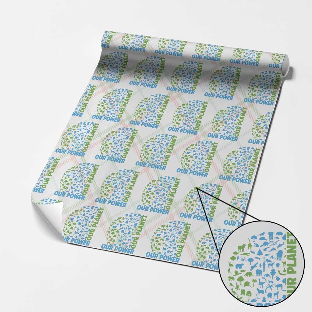 Earth Day Environmental Activism Wrapping Paper Roll Our Power Our Planet TS12 Christmas Plaid Print Your Wear