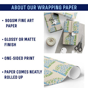 Earth Day Environmental Activism Wrapping Paper Roll Our Power Our Planet TS12 Print Your Wear