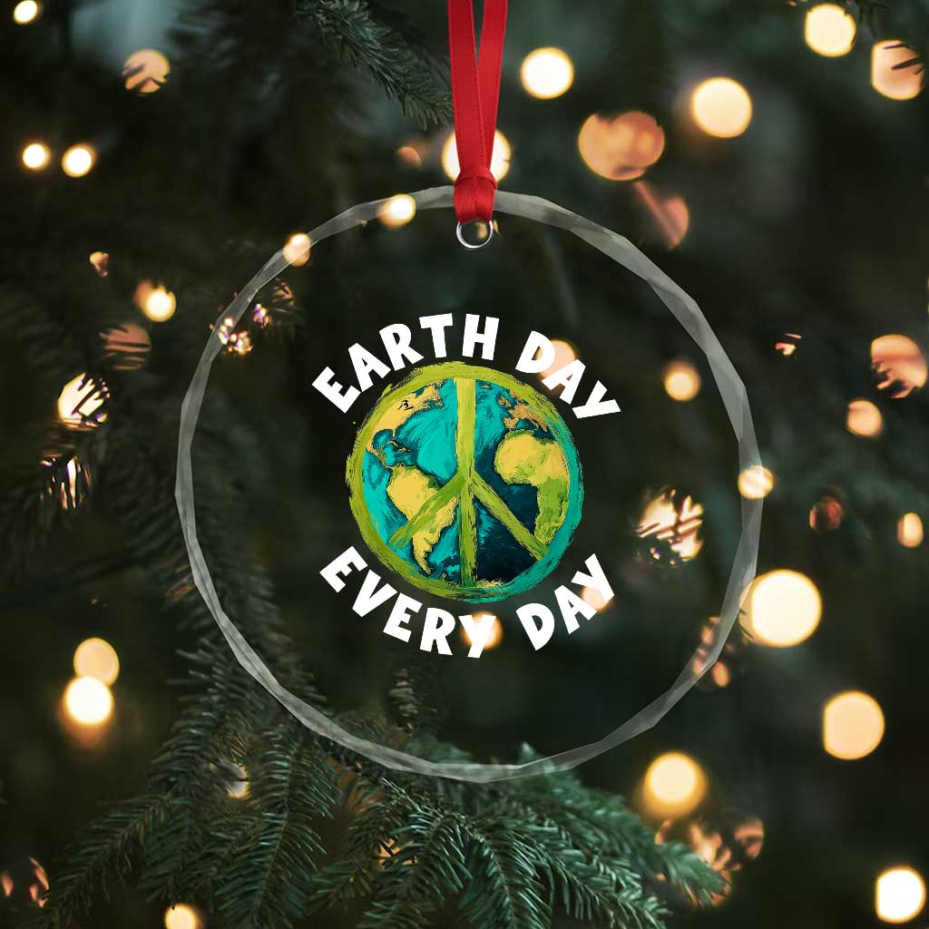 Earth Day Everyday Crystal Glass Ornament Peace Sign Nature Lover TS14 Print Your Wear