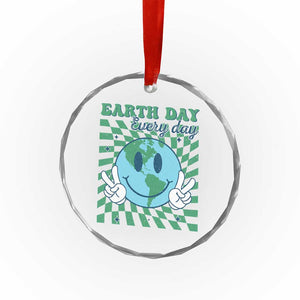 Earth Day Everyday Crystal Glass Ornament Smile Face Hippie Planet Anniversary TS02 Print Your Wear