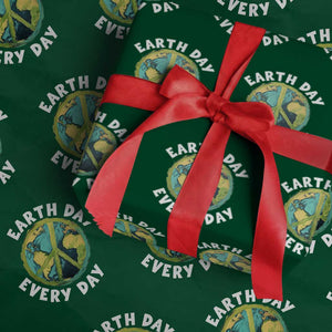 Earth Day Everyday Wrapping Paper Roll Peace Sign Nature Lover TS14 Green Print Your Wear
