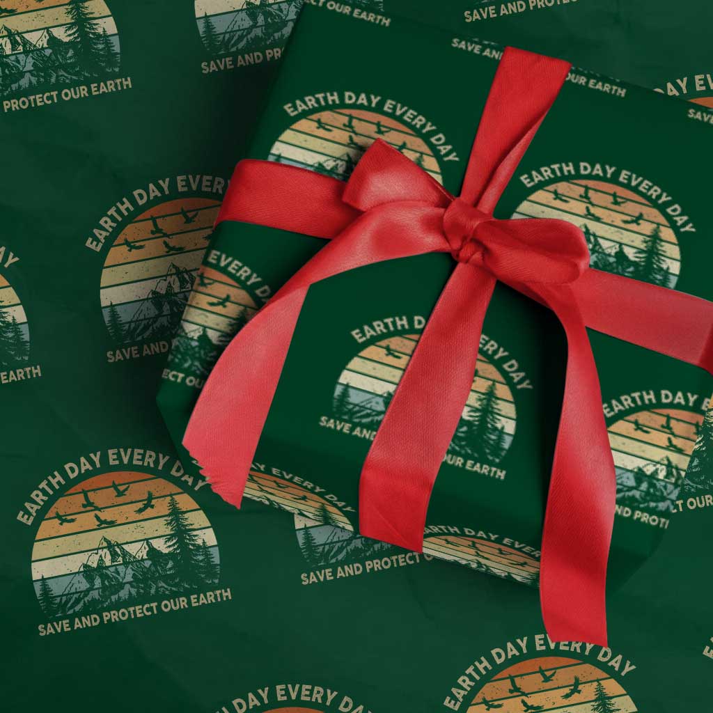 Earth Day Everyday Wrapping Paper Roll Save And Protect Our Earth TS12 Green Print Your Wear