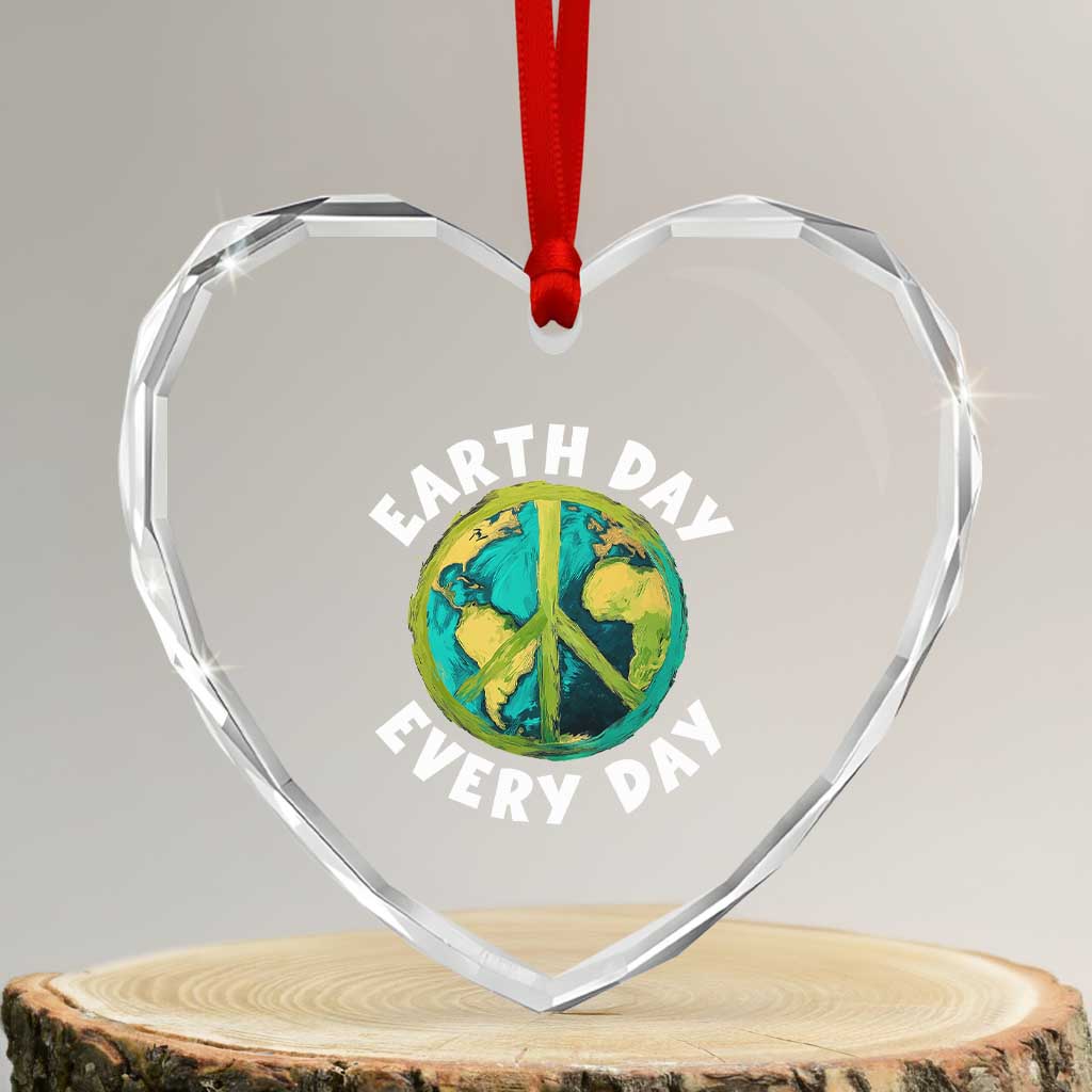 Earth Day Everyday Heart Crystal Glass Ornament Peace Sign Nature Lover TS14 Transparent Glass 3'' Heart Print Your Wear